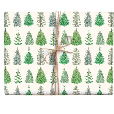Evergreen Christmas Tree Gift Wrap Roll - 3 sheets
