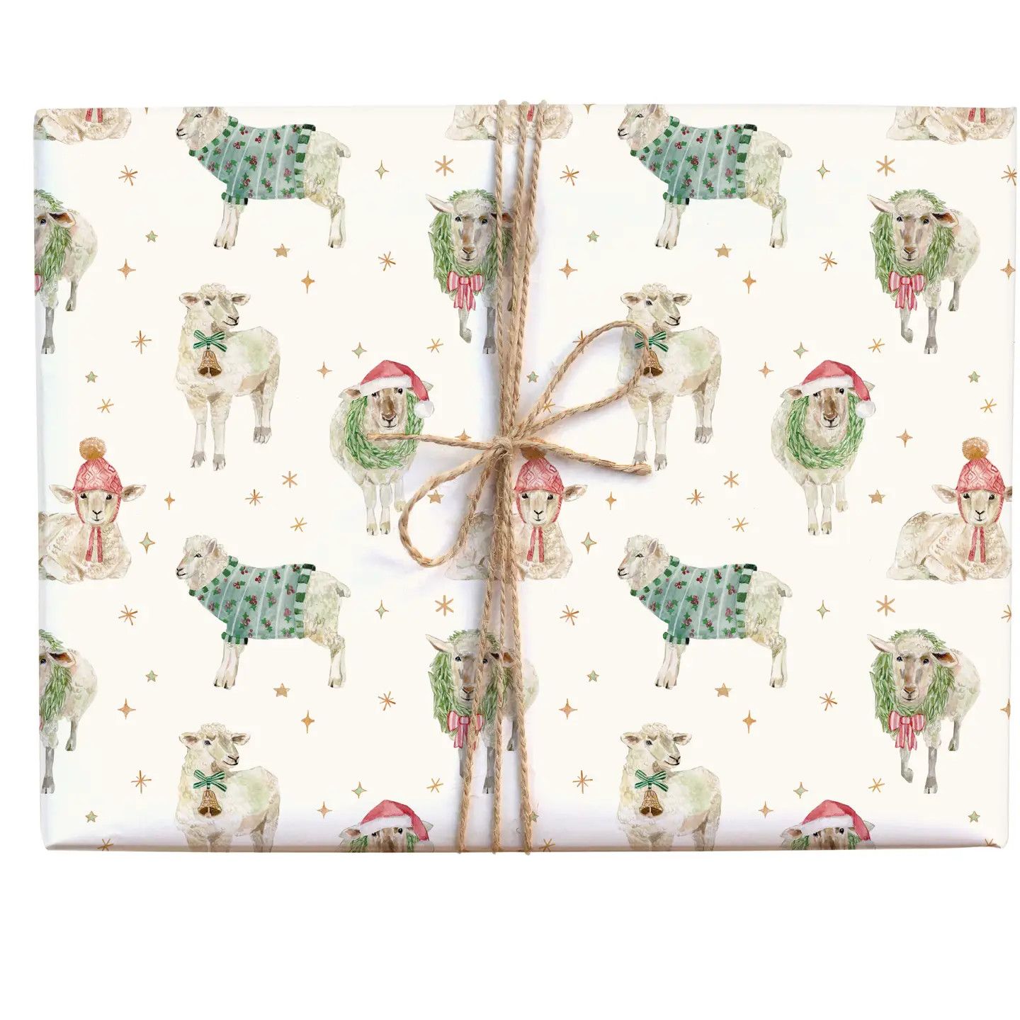 Holiday Sheep Gift Wrap Roll - 3 sheets