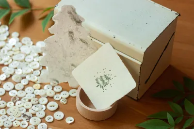 Snowy Pine Petite Charm Letterpress Enclosure Card