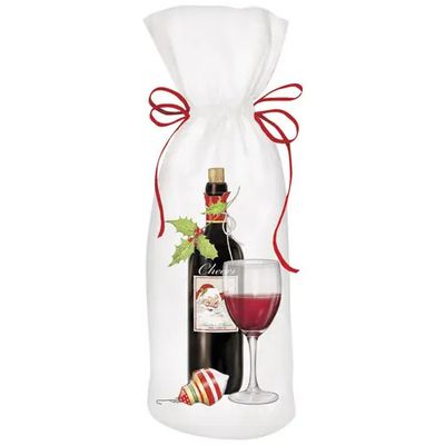 Holiday Wine Fabric Bottle Bag