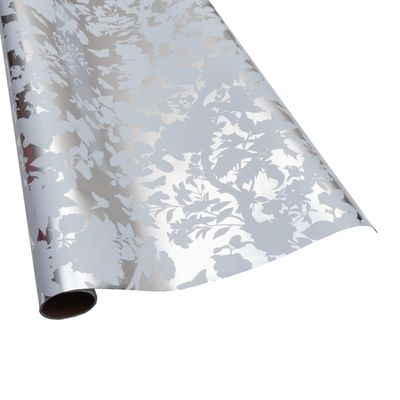 Christmas Chinoiserie Silver &amp; White Foil Wrapping Paper Roll