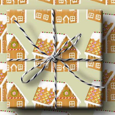 Gingerbread House Wrapping Paper - 3 sheets