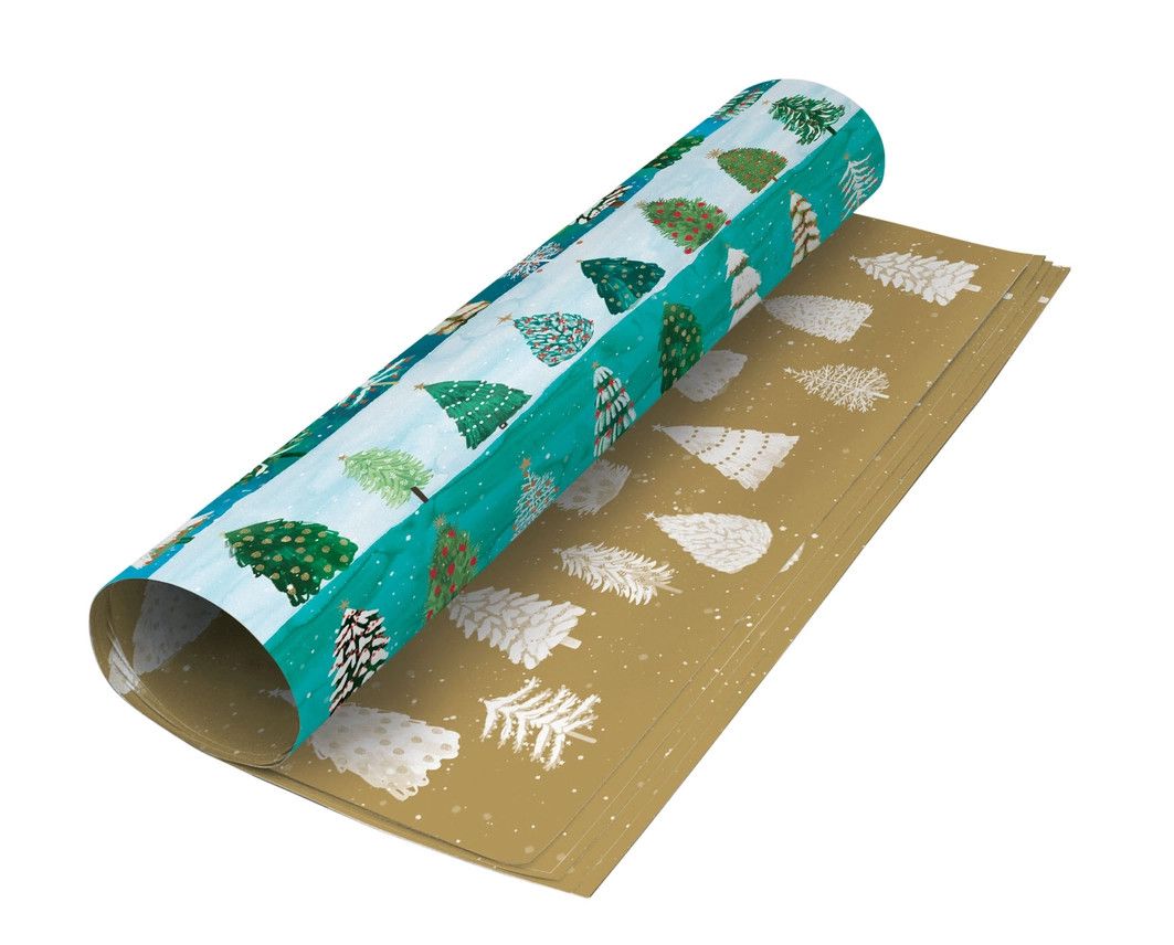 Wild Winter Forest Reversible Gift Wrap - Single Sheet