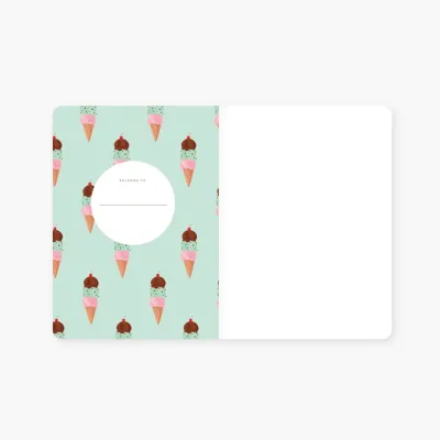 Cherries &amp; Ice Cream Pocket Journal