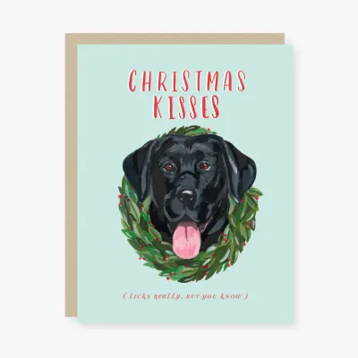 Christmas Kisses Labrador Holiday Card