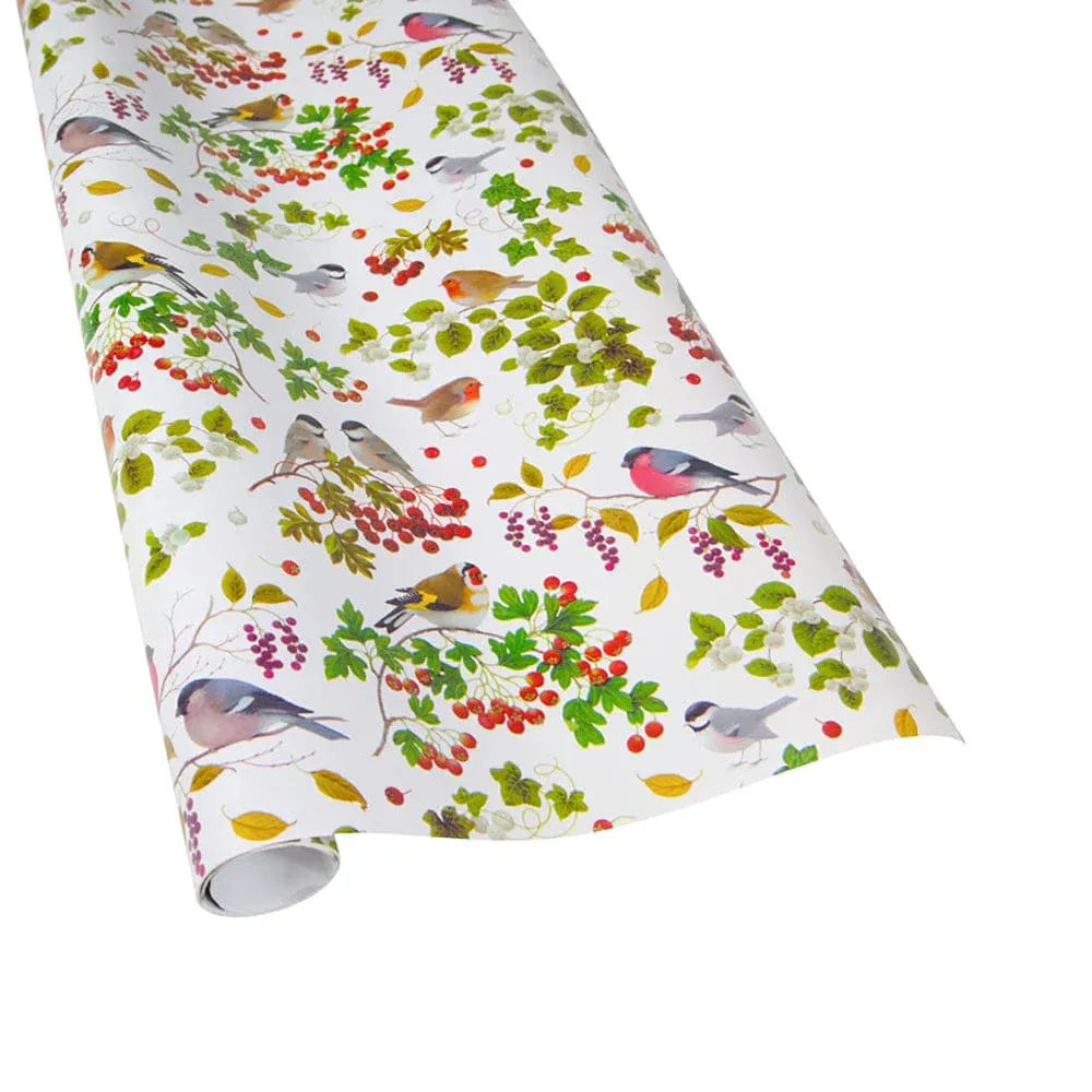 Winter Birds White Roll Wrap