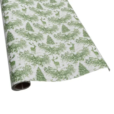 Christmas Toile Green Roll Wrap