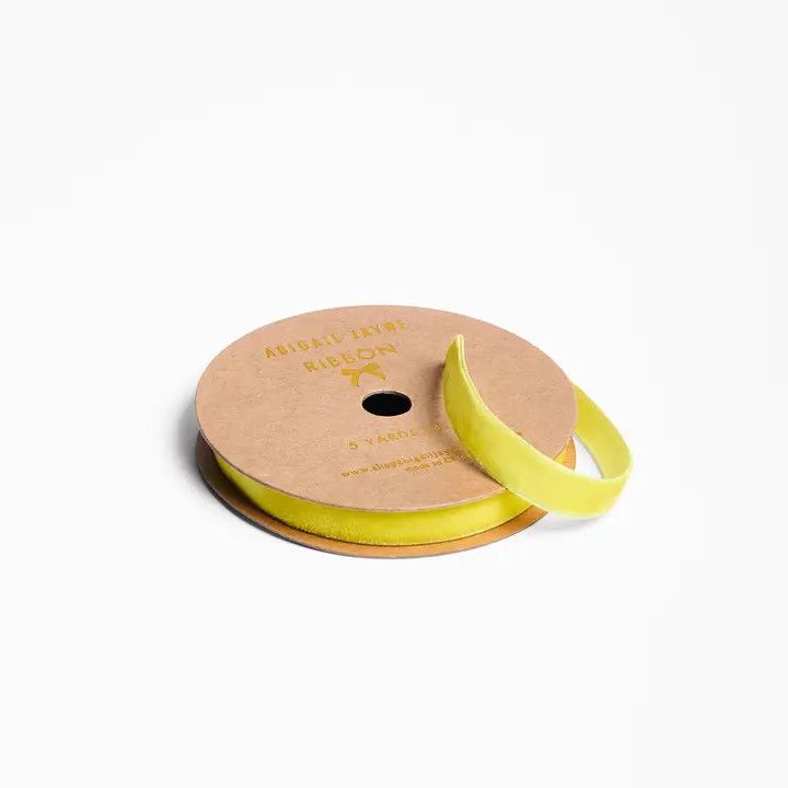 Chartreuse Velvet Ribbon - 5 Yard Spool