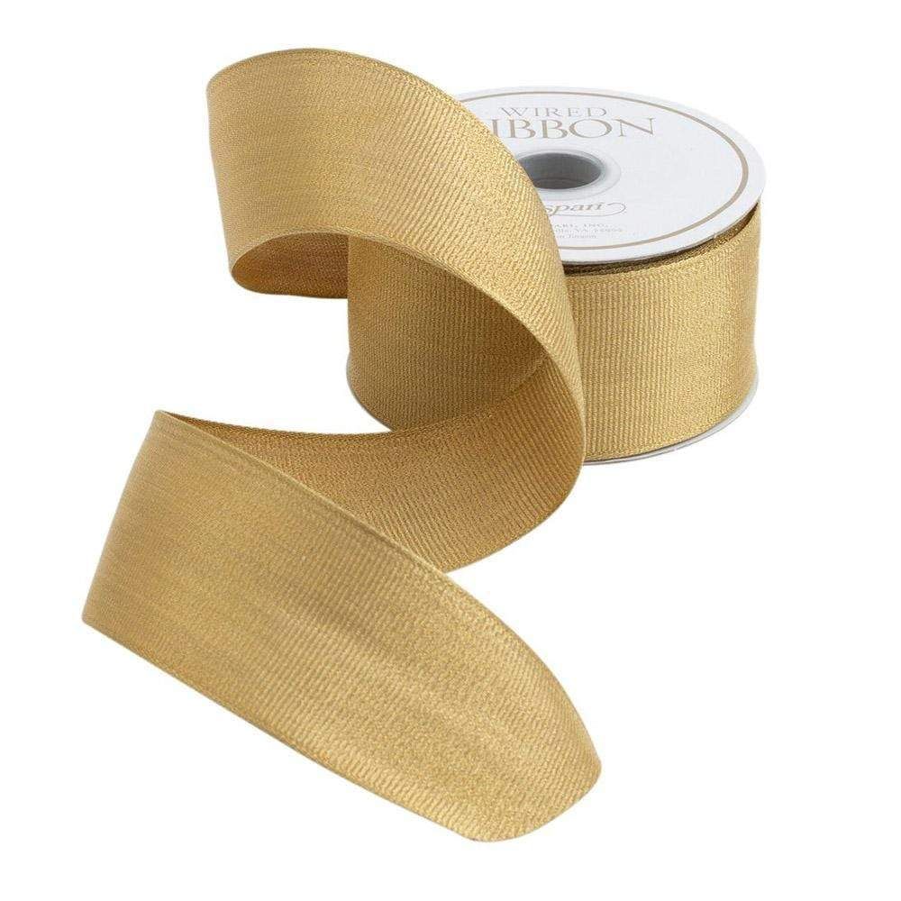 Gold Metallic Grosgrain Unwired Ribbon - 6 Yard Spool