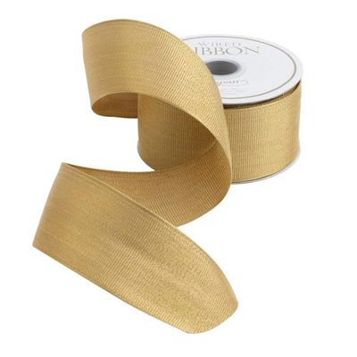 Gold Metallic Grosgrain Unwired Ribbon - 6 Yard Spool