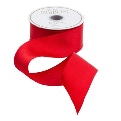 Solid Red Satin Wired Ribbon - 9 Yard Spool