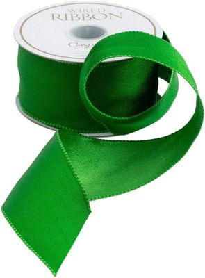 Dark Green Reversible Wired Ribbon - 6 yard spool
