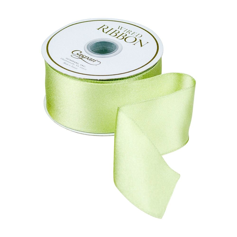 Solid Satin Wired Celadon Ribbon - 6 Yard Spool