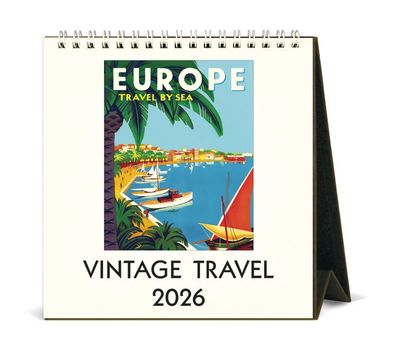 Cavallini Papers &amp; Co. 2026 Desk Calendar - Vintage Travel
