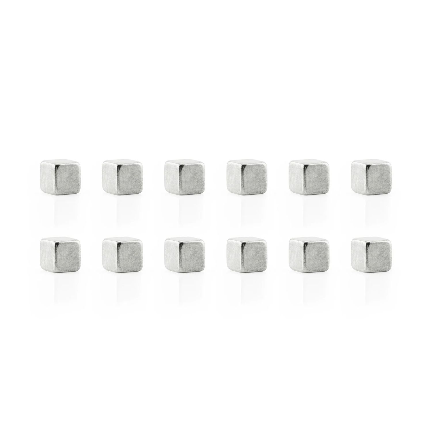 Silver Cube Mighties Magnets - Pack of 12
