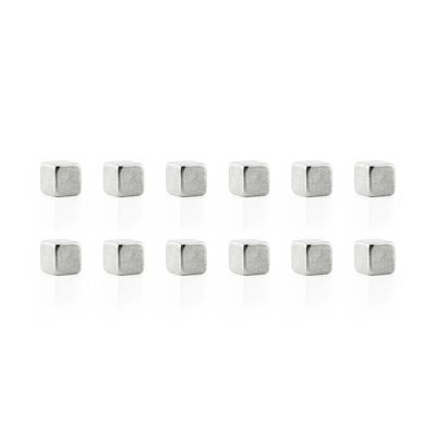 Silver Cube Mighties Magnets - Pack of 12