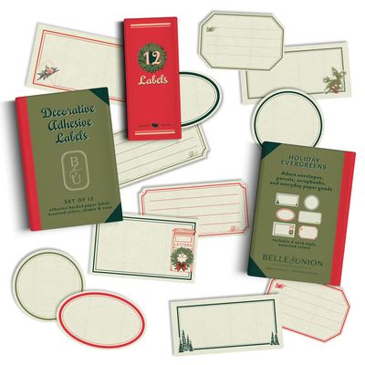 Holiday Evergreens Ephemeria Paper Label Stickers