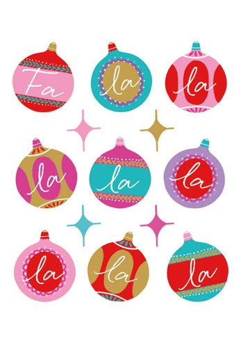 Falalala Baubles Holiday Cards (box of 8)