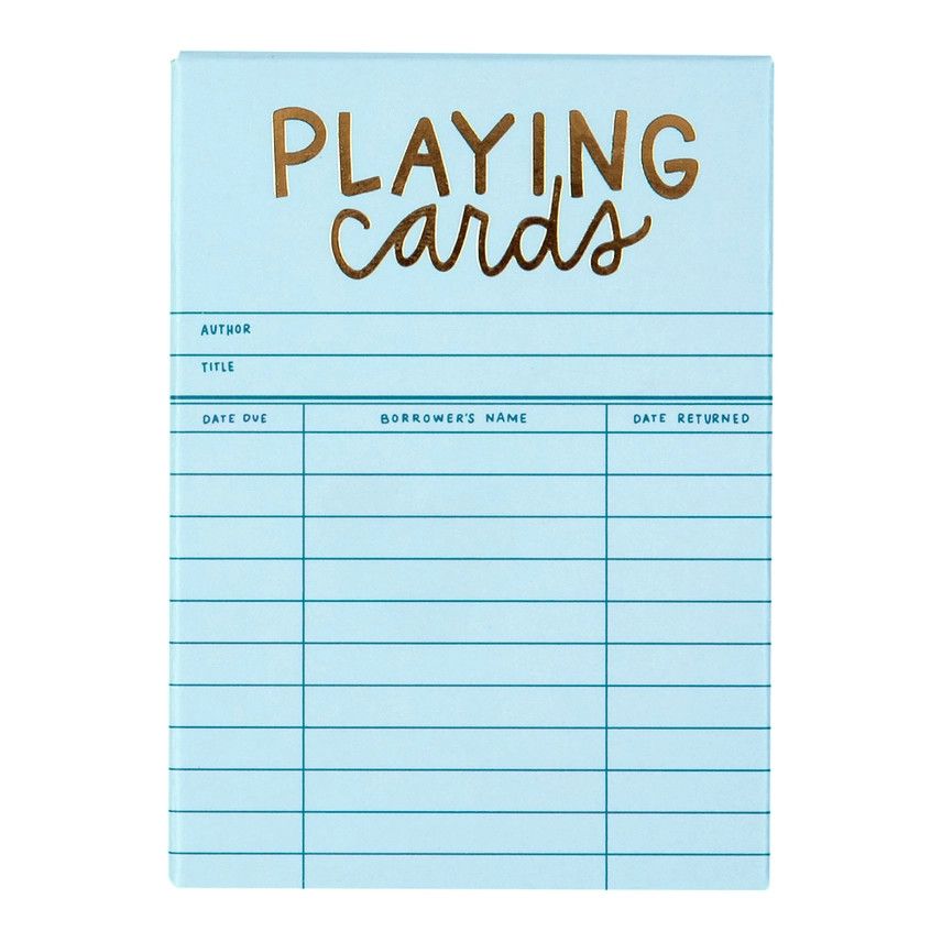 Sky Blue Library Card Deck of Playing Cards
