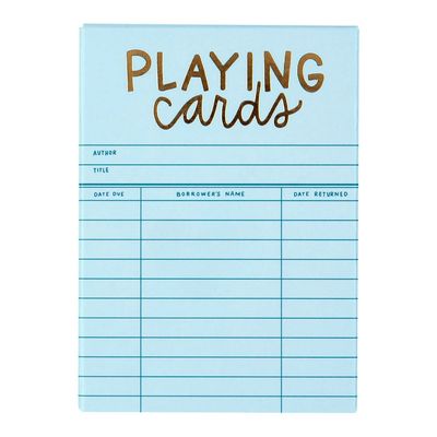 Sky Blue Library Card Deck of Playing Cards