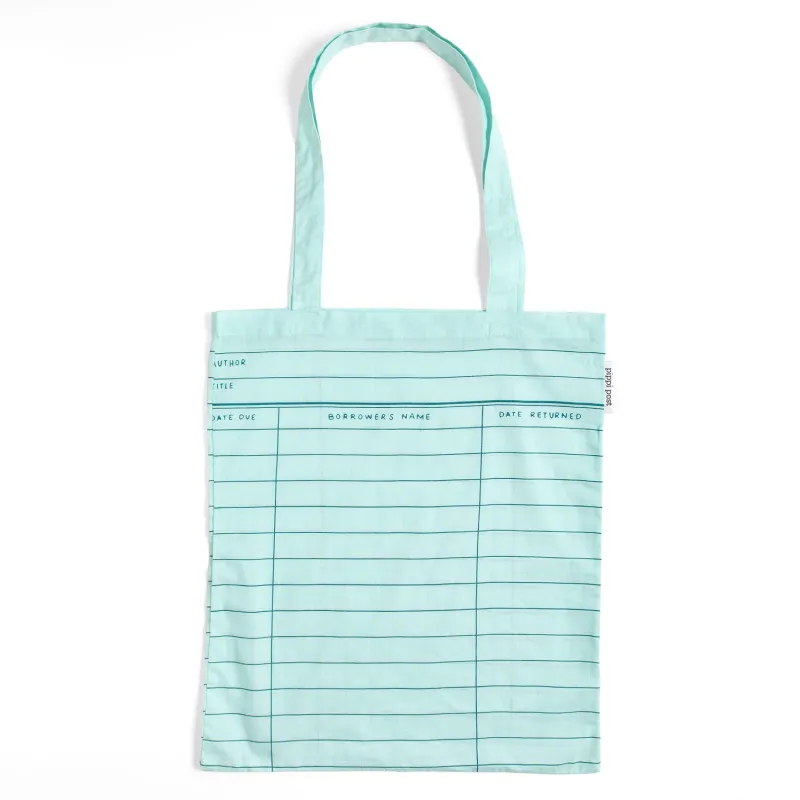 Sky Blue Library Card Lightweight Foldable Tote Bag