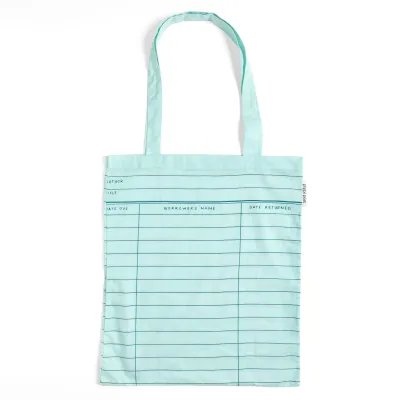 Sky Blue Library Card Lightweight Foldable Tote Bag