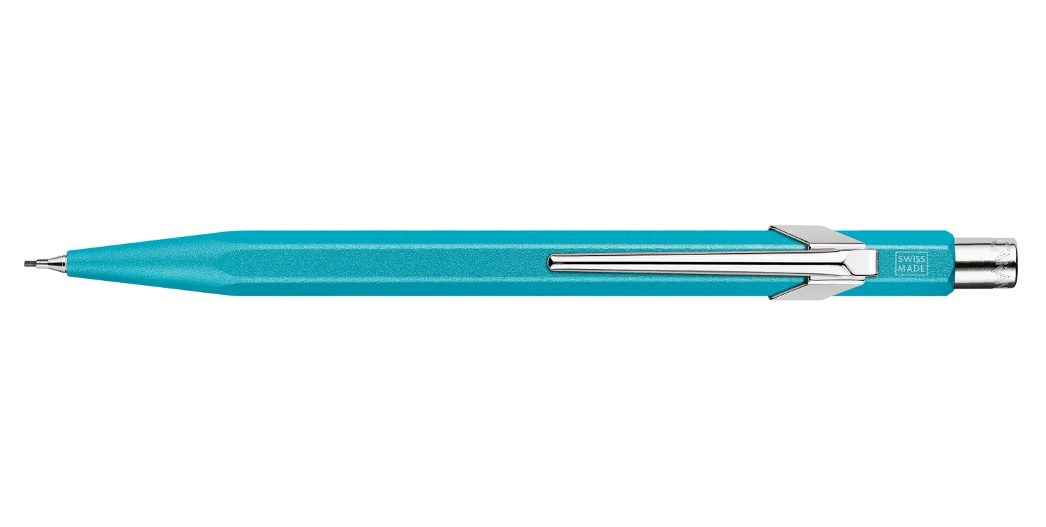 Caran d&#39;Ache Mechanical Pencil 849 Colormat-X with Slimpack Gift Case - Turquoise
