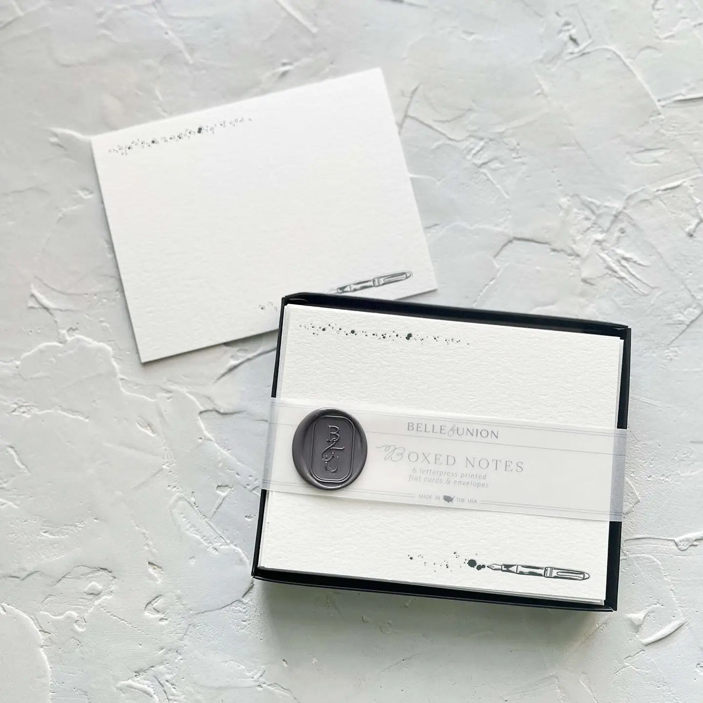 Fountain Pen Letterpress Boxed Notes (set of 6)