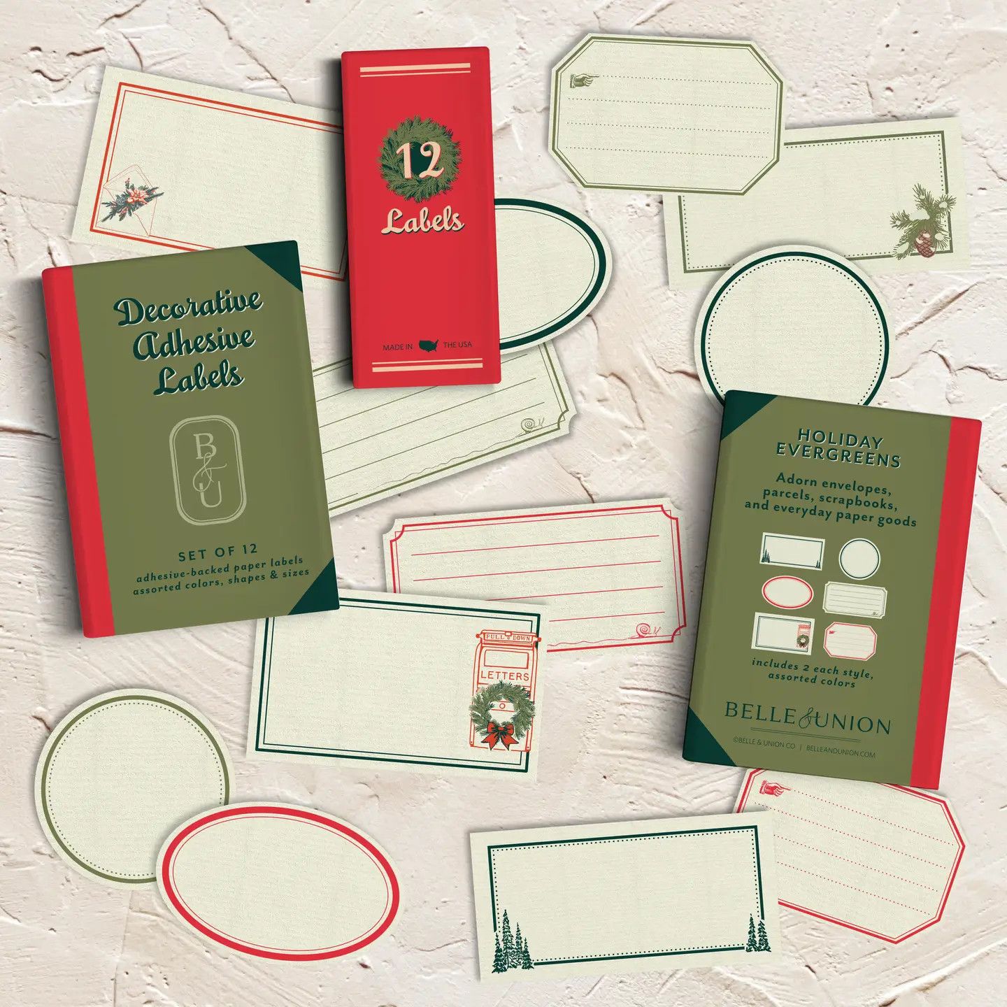 Holiday Evergreens Ephemeria Paper Label Stickers