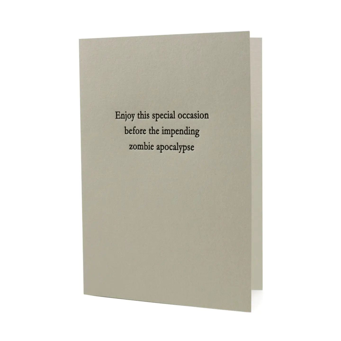 Special Occasion Zombie Apocalypse Letterpress Card