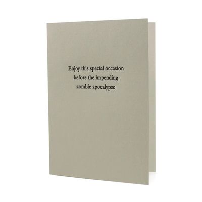 Special Occasion Zombie Apocalypse Letterpress Card