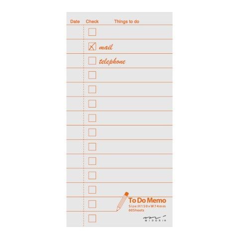 Midori Memo Pad To Do List - Gray