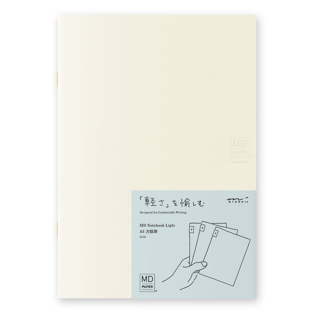Midori MD Notebook Light A5 Grid - Set of 3