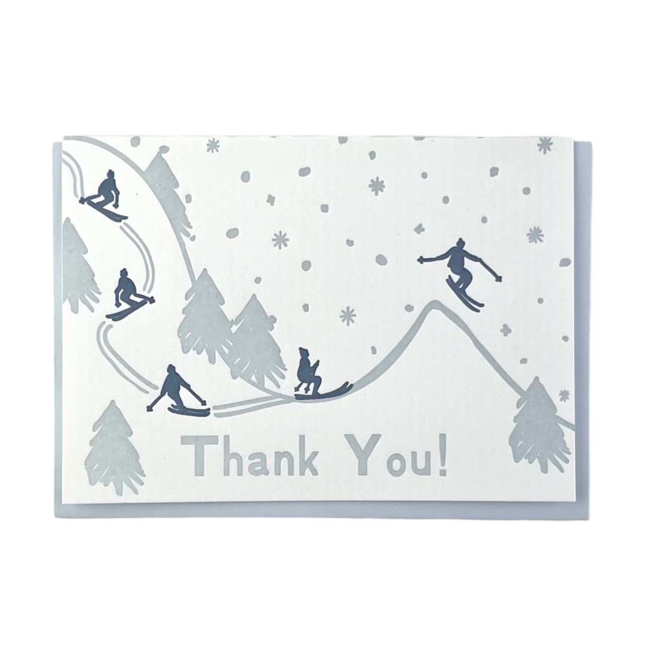 Ski Thank You Letterpress Greeting Card