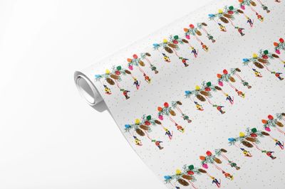 Skiers Ornaments Holiday Wrapping Paper Roll