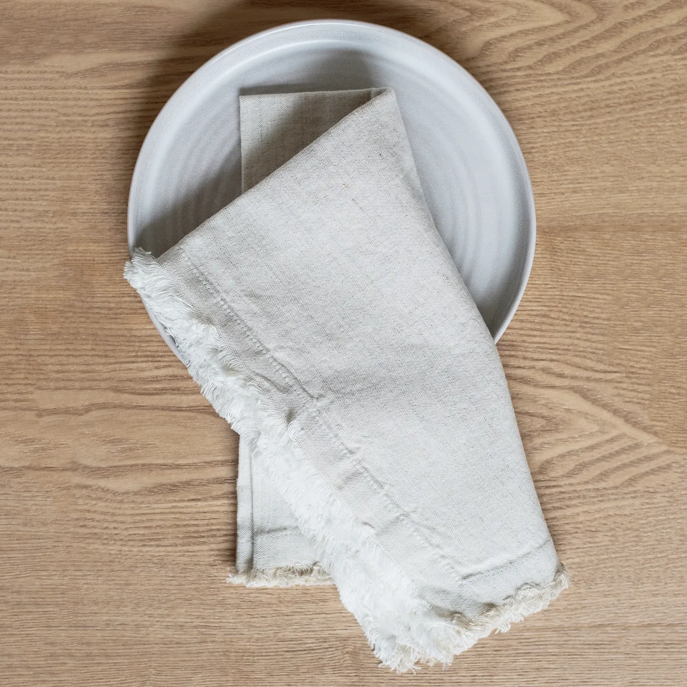 Fringe Edge Natural Cotton Linen Napkins (set of 4)