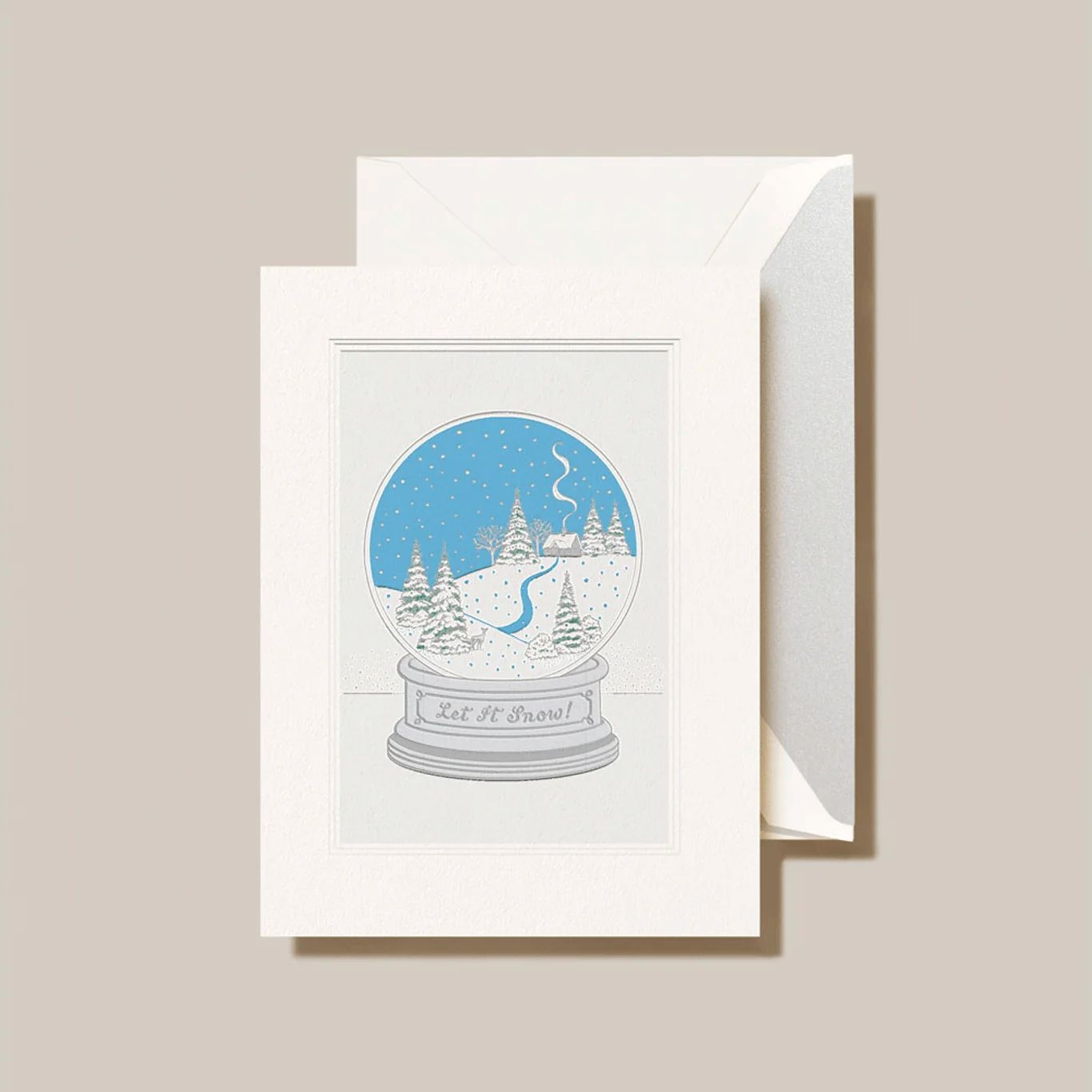 Snow Globe Engraved Holiday Cards (Box of 10)