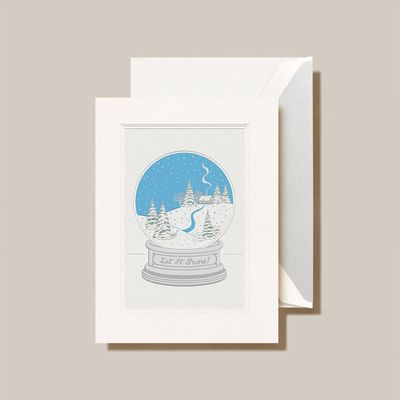 Snow Globe Engraved Holiday Cards (Box of 10)