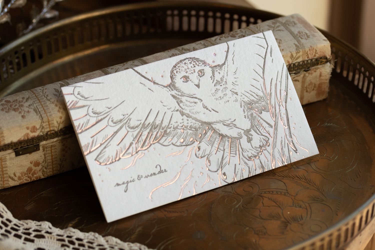 Magic &amp; Wonder Holiday Menagerie Greeting Letterpress Card