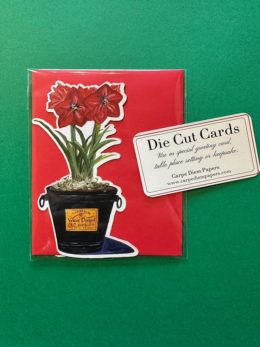 Amaryllis Die Cut Holiday Card