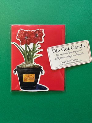 Amaryllis Die Cut Holiday Card