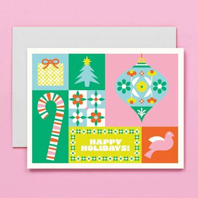 Colorblock Holiday Card