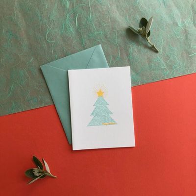 Christmas Tree Holiday Letterpress Card