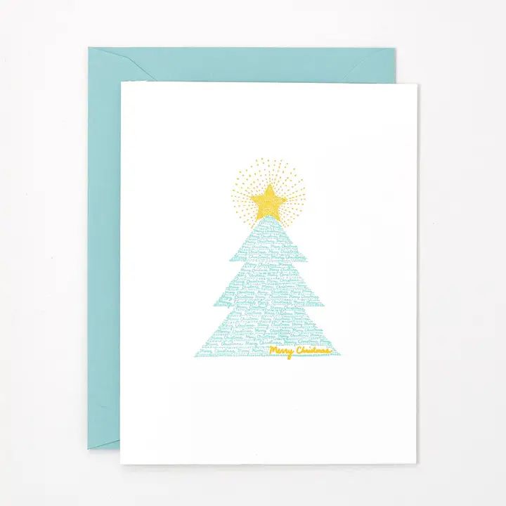 Christmas Tree Holiday Letterpress Card