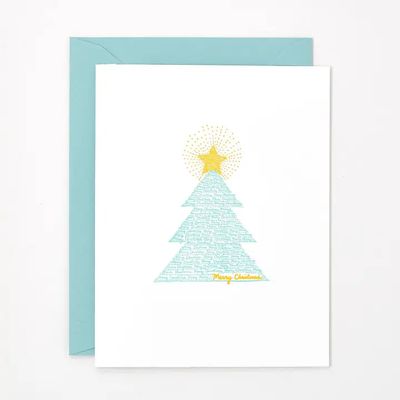 Christmas Tree Holiday Letterpress Card