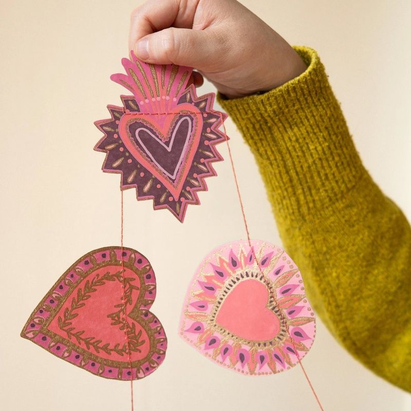 Sweet Hearts Sewn Garland