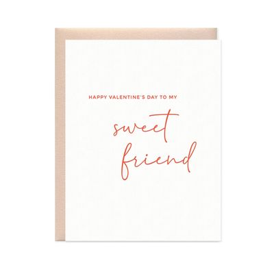 Sweet Friend Letterpress Valentine Card