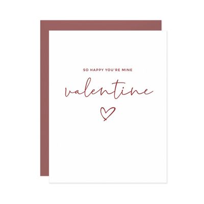 So Happy You're Mine Letterpress Valentine Card
