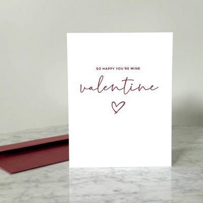 So Happy You're Mine Letterpress Valentine Card
