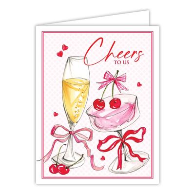 Cheers to Us Handpainted Greeting Card
